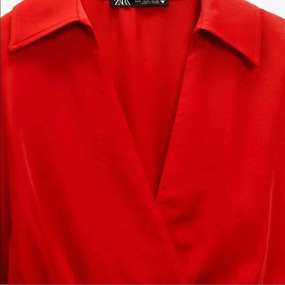 ZARA DRAPED SATIN EFFECT DRESS - Picture 13 of 13